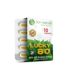 Zion Herbals Lucky 80 Kratom Capsules with 80% MIT