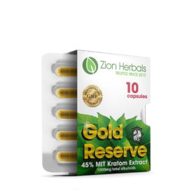 Zion Herbals Gold Reserve with 45% MIT Capsule Kratom