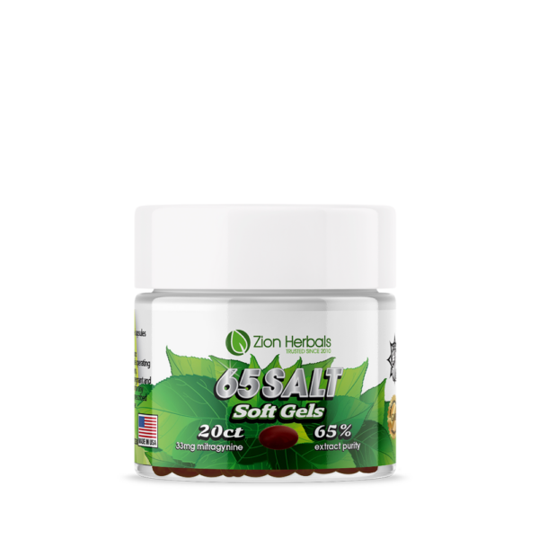 Zion Herbals 65 Salt with 65% MIT Soft Gels Kratom
