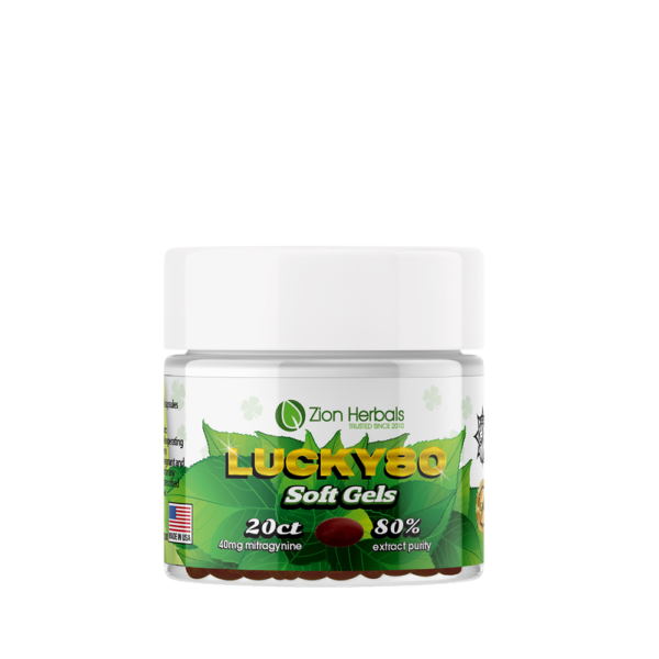 Zion Herbals Lucky 80 Kratom Soft Gels with 80% MIT