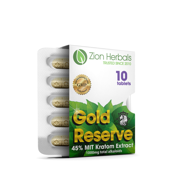 Zion Herbals Gold Reserve with 45% MIT Tablet Kratom