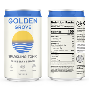Golden Grove Kratom Lion's Mane Sparkling Tonic 4 Pack