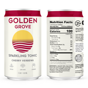 Golden Grove Kratom Lion's Mane Sparkling Tonic 4 Pack