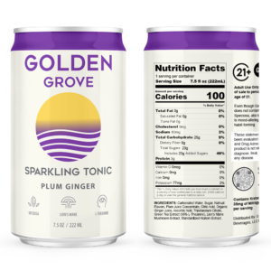 Golden Grove Kratom Lion's Mane Sparkling Tonic 4 Pack