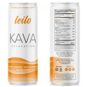 Leilo Kava Non-Alcoholic Beverage Relaxation Sparkling Social Tonic - Tango Berry Flavor