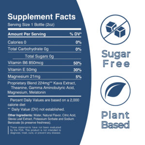 Leilo Sleep Shot with Kava and Melatonin Supplement Facts