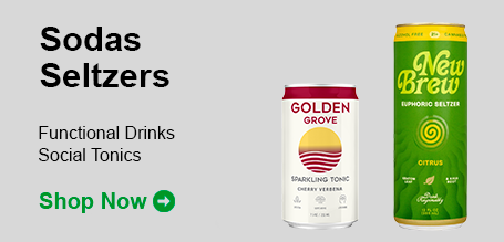 Kratom sodas and Kratom seltzers on Liquid Kratom - New Brew and Golden Grove