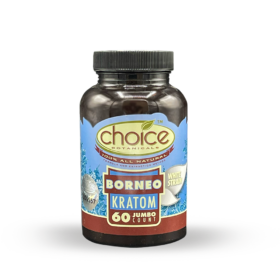 Choice Botanicals Borneo White Strain Kratom Capsules 60ct Jumbo